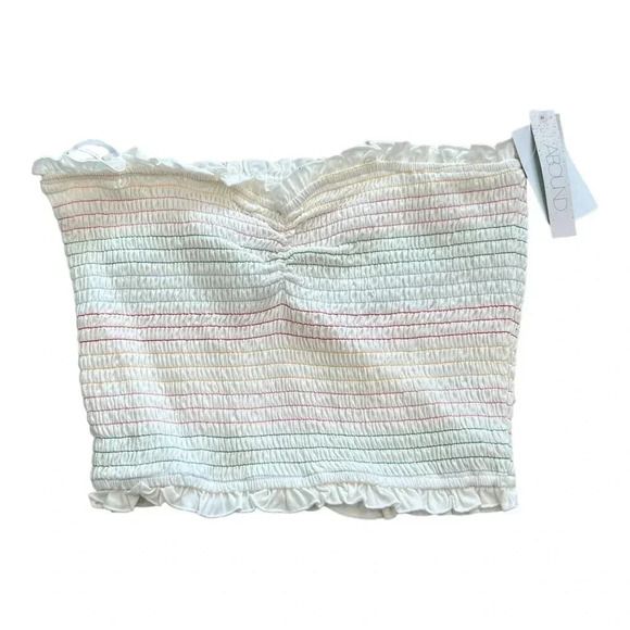Abound Colorful Stripe Smocked Tube Top M - Picture 1 of 3